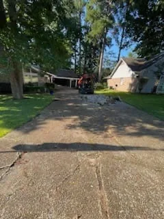 Cracked driveway before replacement, Pearl, MS